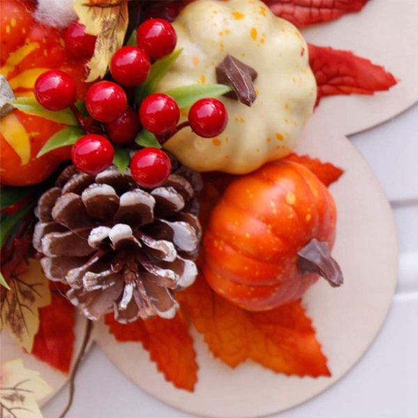 

big deal artificial fall wreath with pumpkins berries maple leaves fall berry wreath autumn harvest garland wreath for thanksgiv other festi