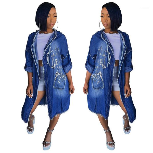 

letter print burrs fashion womens denim jacket womens jeans jacket long sleeve spring autumn casual clothes, Black;brown