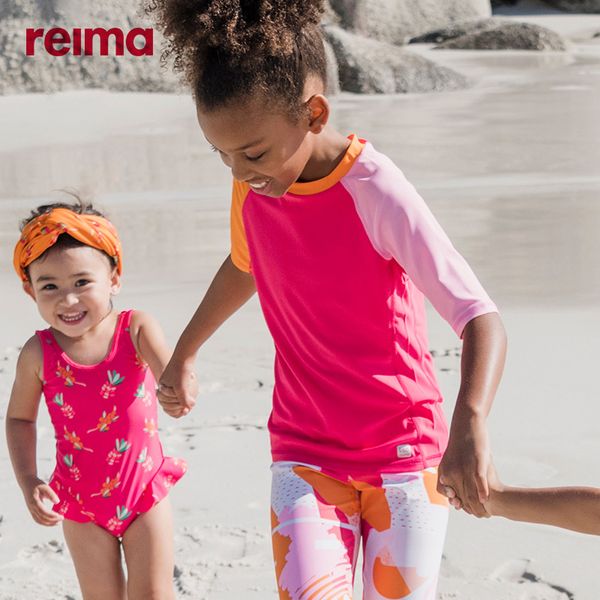 

girl summer swimsuit quick-drying moisture wicking beach swimwear t-shirt uv50 swimsuit short sleeve 2020 children clothes, Blue
