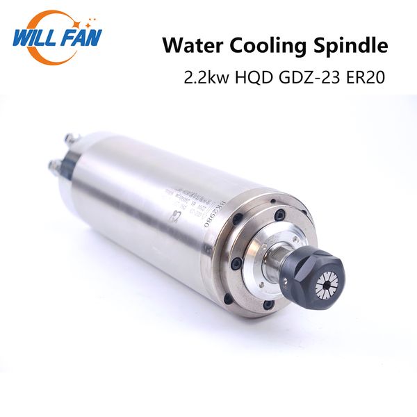 

will fan 2.2kw hqd gdz-23 water cooling spindle dia 80x235mm 24000rpm abs sheet acrylic spindle motor for cnc roture machine