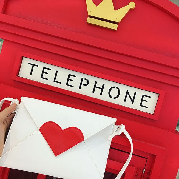 

2020 special offer pu day clutches real love shoulder harajuku soft sister cute japanese leather student envelope bag