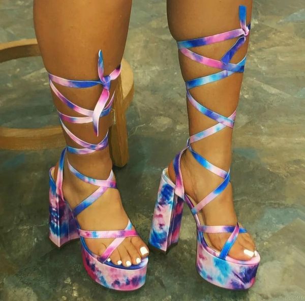 

women spring sky print cross strap sandals high heel waterproof outdoor leisure slippers new 2020 starry beach shoes, Black