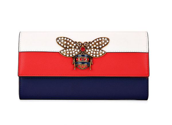 

дамы роскоши дизайнер мешок сцепление, кожа пчела леди длинного бумажник g1239 мешок крышка карта мешок сцепление, Red;black