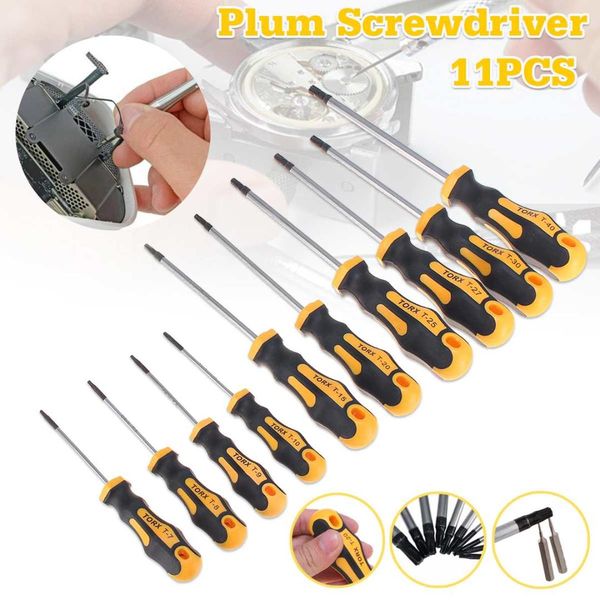 

11pcs torx chrome vanadium steel screwdriver bit set magnetic tip metric screwdriver hand diy repair tools