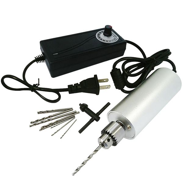 

new 0.3mm-4mm adjustable mini electric hand drill aluminum portable handheld drill for diy pcb with 2a dc5v-12v power supply con