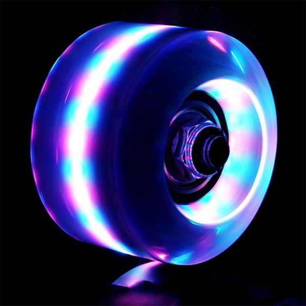 

professional led lighting roller skate wheels with 608 bearings 58mm quad skating tires 82a indoor outdoor double line patines