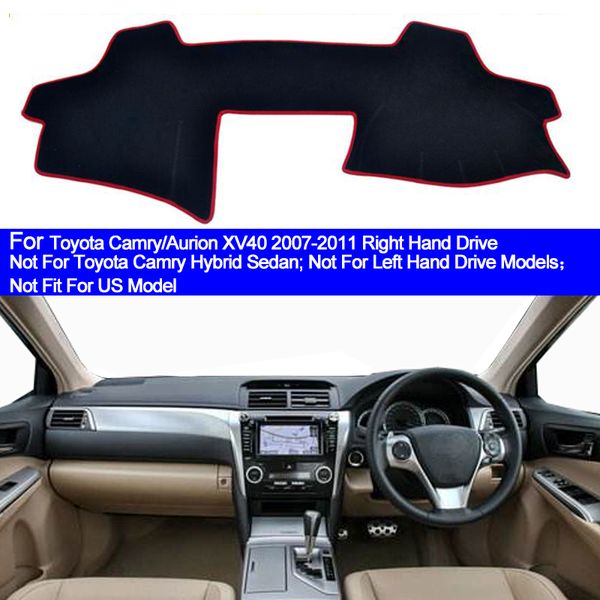 

2 слоя автомобиль внутреннего dashboard обложка dashmat pad ковер тир вс shade для camry aurion xv40 2007 - 2011 right hand drive