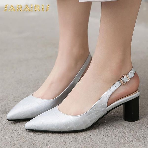 

sarairis wholesale new large size 48 high heels pointed toe elegant slingback summer sandals woman shoes women, Black