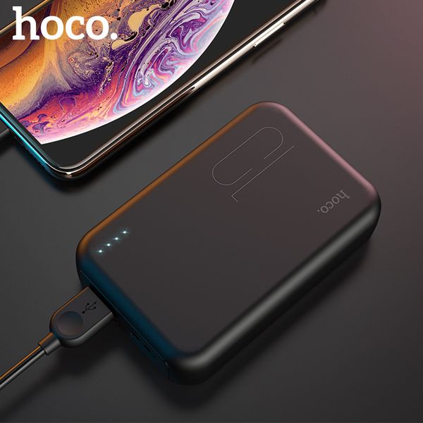 

hoco power bank 10000mah mini usb led external battery portable charger powerbank for iphone x xiaomi 9 huawei p30 fast charging