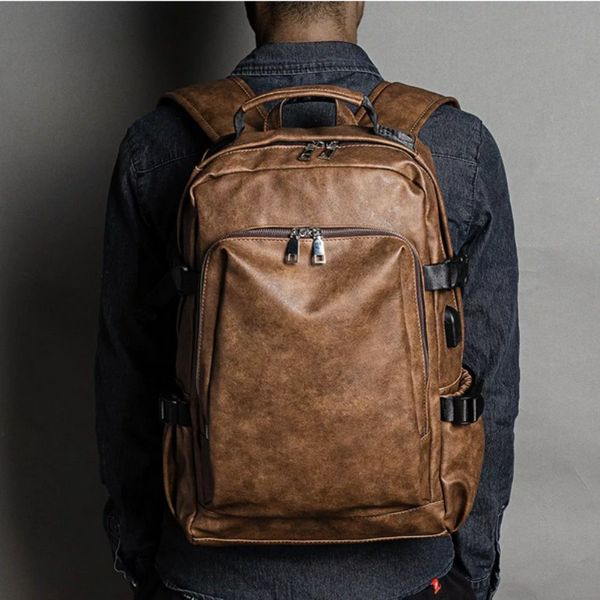 

2019 men backpack anti-theft multifunction usb charging male bags large capacity college student school travel lapbackpack, Black