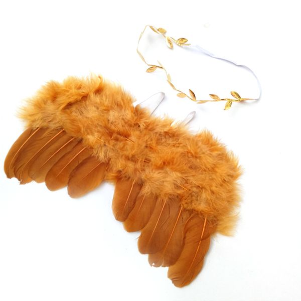 

newborn baby p studio non-toxic costumes outfits artificial feather infants accessories pgraphy prop angel wings party, Yellow