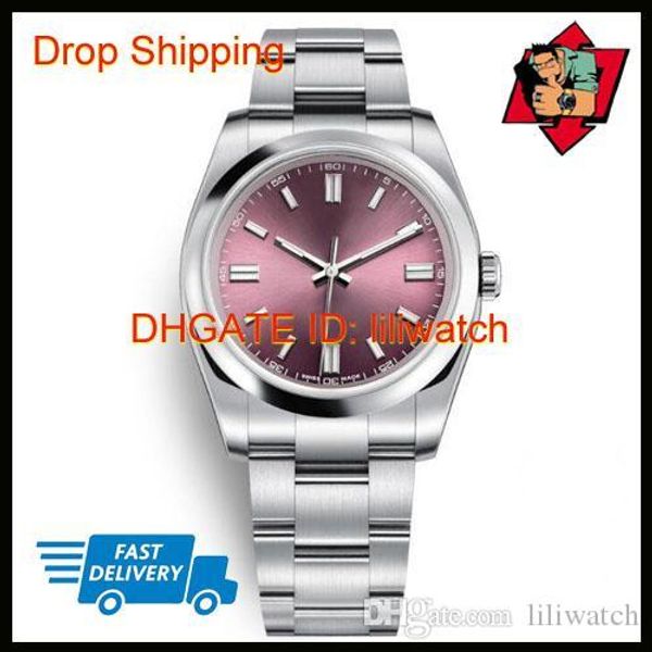 

new mens women wristwatches 36mm sapphire automatic red grape rose gold dial full steel luminous men women dress watches president desinger, Slivery;brown