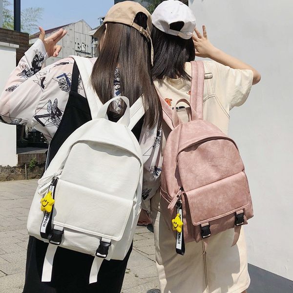 

ins campus korean version of multi-purpose pu leather backpack student bags large backpack women's new wave