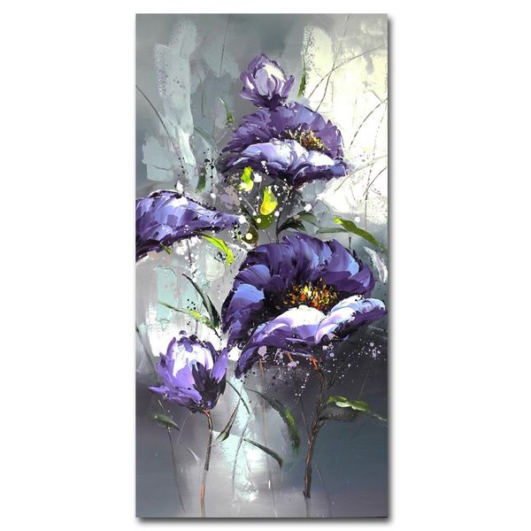 

art hand painted red flowers paintings for living room original wall art decor 3 panels floral art for wall home decor