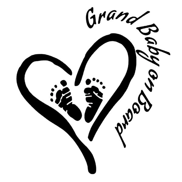 

15*13.8cm grandbaby on board car vinyl cut window decal fashion personality creativity graphics car accessories