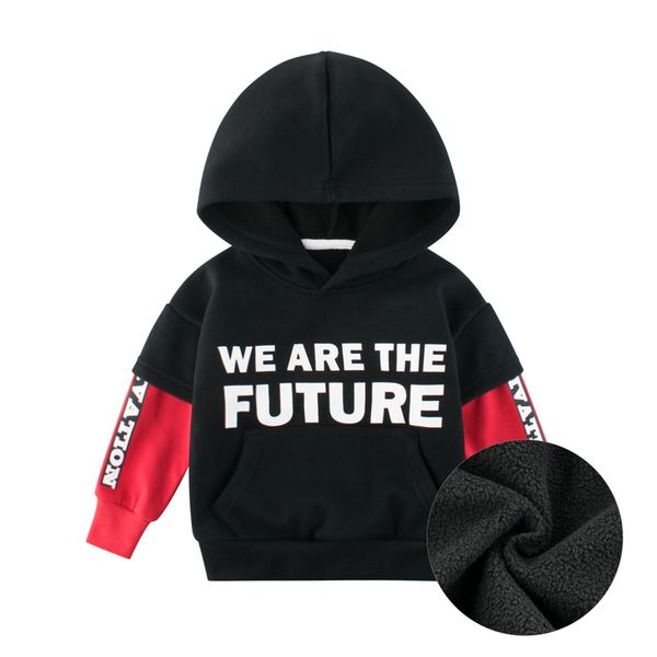 

kids hoodies baby boys girls children sweatshirts cotton letters print clothing long sleeve fashion autumn spring winter, Black