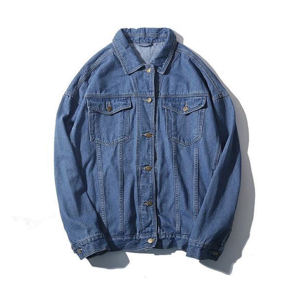 

men's denim jackets fashion washed jean trucker jacket classic solid colors baggy loose fit big plu size m-4xl, Black;brown