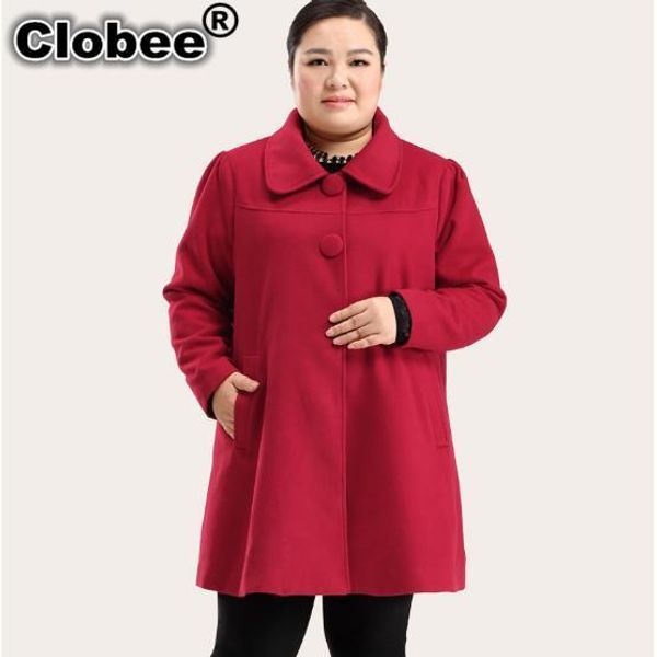 

women coats 2018 oversized long sleeve winter coats turn-down retro cashmere femme tunic coat for ladies plus size m179, Black