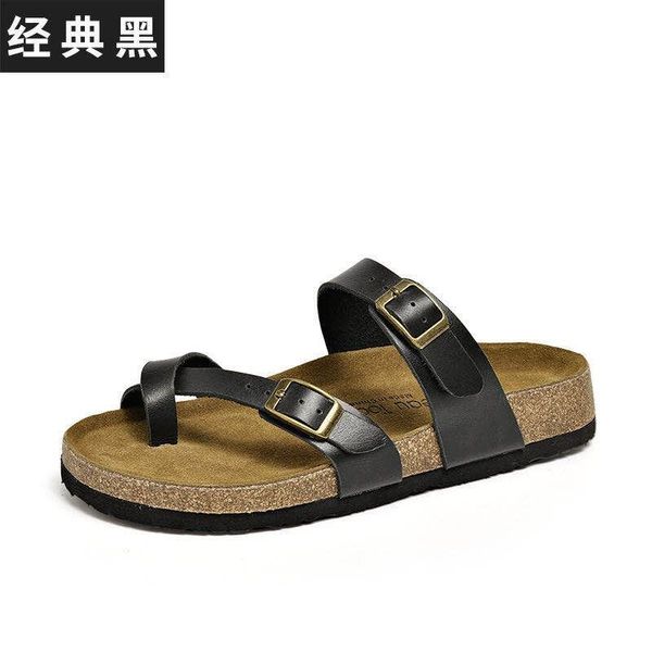 

fashion outside cork sandals 2020 new women casual summer beach gladiator non-slip buckle strap shoe, Black