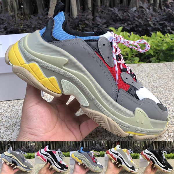 

designer triple s cream yellow red triple black men women platform shoes fashion luxury shoes trainers sneakers size 36-45