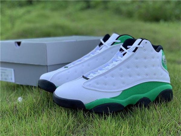 

2020 authentic 13 lucky green men basketball shoes white black 3m reflective 13s db6537-113 real carbon fiber outdoor shoes size 13