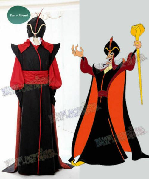 

new aladdin cosplay jafar halloween uniform outfit cosplay costume custom made, Black;red