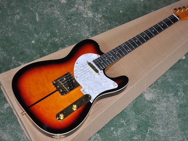 

бесплатная доставка sunburst корпус гитара electric с white pearl накладкой, золотые оборудованиями, палисандровой накладкой, предлагает под