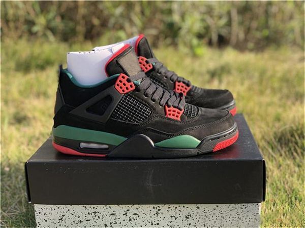 

2020 limited 4 iv nrg black pizzeria for men basketball shoes black red green suede aq3816 -163 authentic sports shoes with box