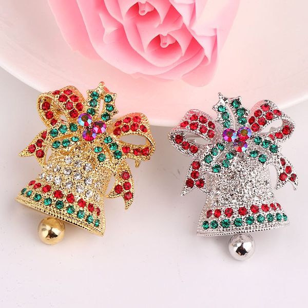 

new christmas bell brooches for women cute colorful creative pins sweater coat dress accessories jewelry christmas brooch, Gray