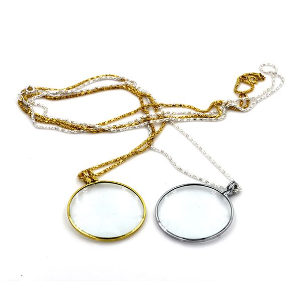 

decorative monocle necklace magnifier gloden coin magnifying glass pendant 5x