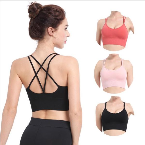 

yoga shirt cross back running sport shirt push up sports t-shirt gym t for women fitness workout bra for women, White;black