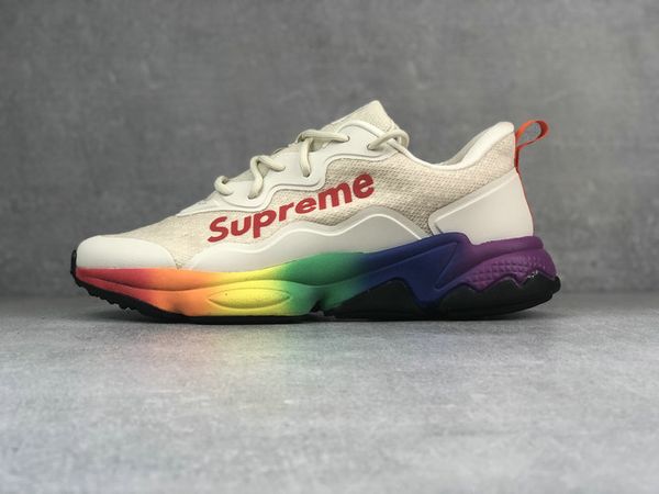 

2019 new 500 500v2 sup ozweego pride supre running shoes women mens designer trainer sports athletic sneakers 5-11, White;red