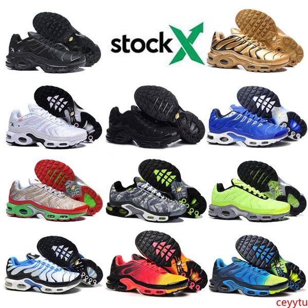 

tn plus se running shoes men sunburst metallic black white red bronze barely volt electric green ultra sports sneakers trainers size 40-46