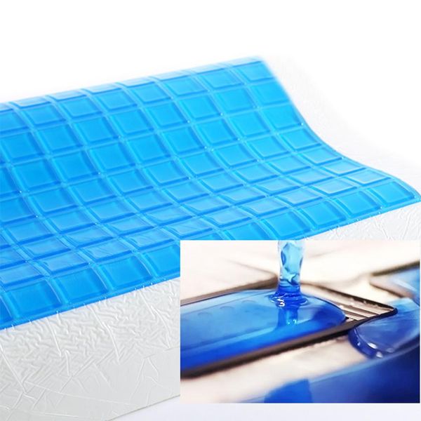 

memory pillow foam white bed gel pillow blue cooling orthopedic cushion for sleeping travel neck fatigue relief outdoor cushion