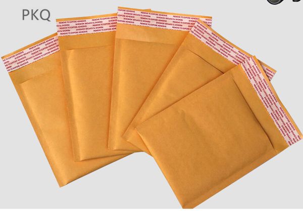 

20 pcs/lot 6 size kraft yellow bubble envelope mailing bags self adhesive padded envelopes packaging courier bags