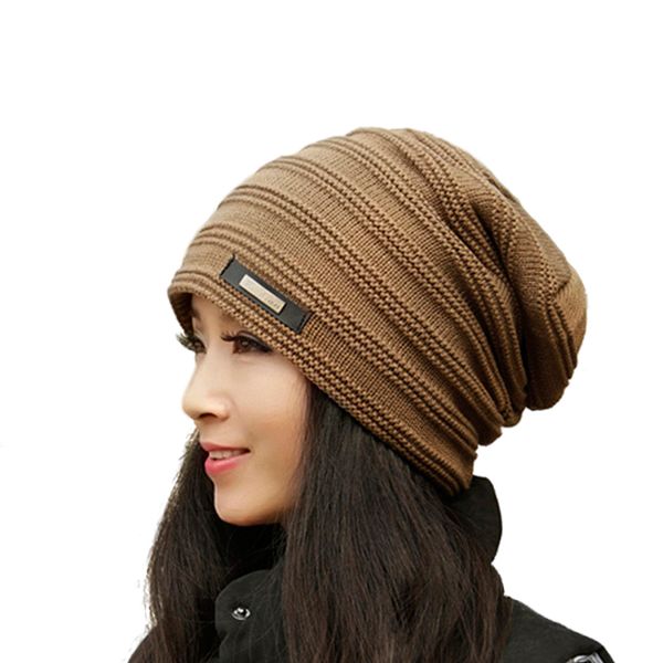 

women winter knitted slouchy beanie hat fleece cap for men women warm skullies