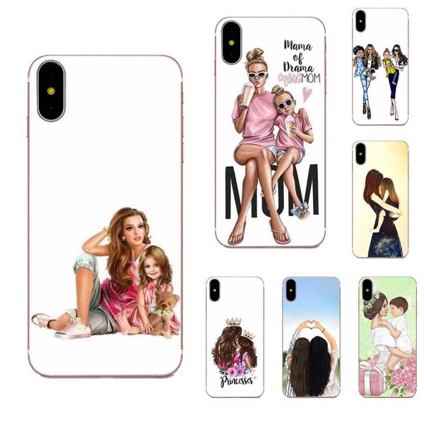 

пользовательские мама и девочка для apple iphone 11 pro x xs max xr 4 4s 5 5c 5s se 6 6s 7 8 plus красочный дизайн чехол для мобильного теле