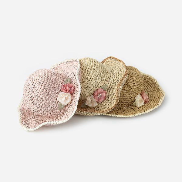 

2020 summer new style hat travel sun-resistant sun hat hipster flower children straw e, Yellow