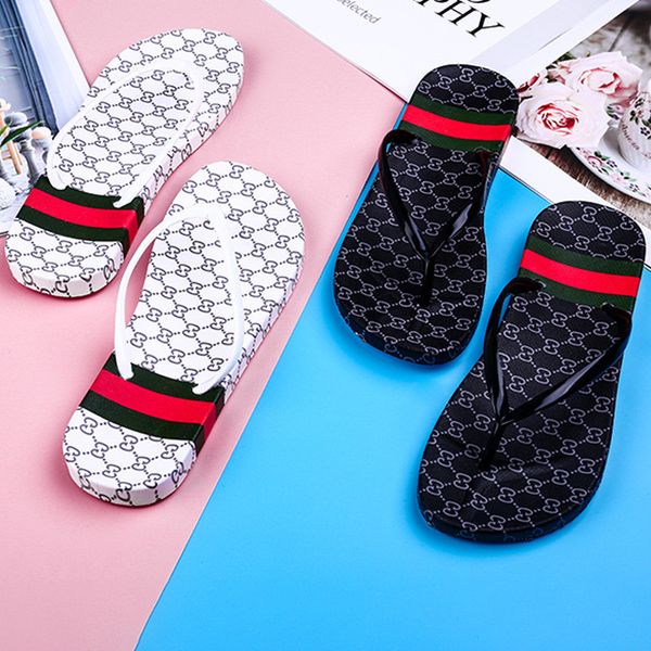 

full letter print flip flops women girls slippers summer flat slide sandals fashion platform slipper bathing beach shoes design flip flops, Black;grey