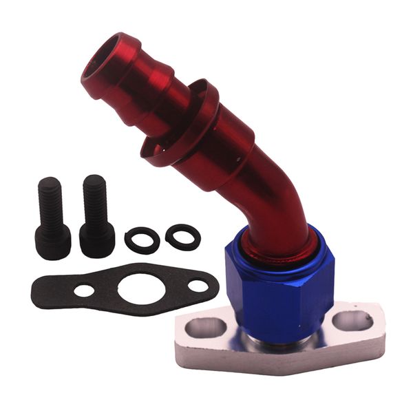 

turbo oil drain flange ball bearing for gt25r gt28r 45 degree 5/8" barb