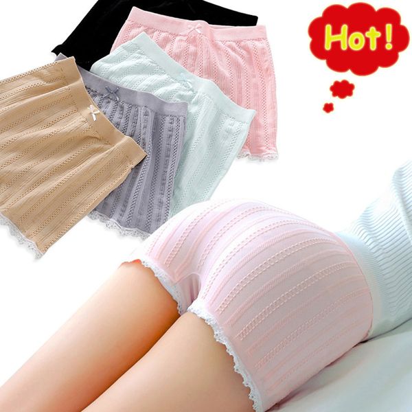 

fresh summer lacy safety pants seamless comfortable high-elastic shorts girl women lace safety short middle waist seamless g3p7, Black;pink