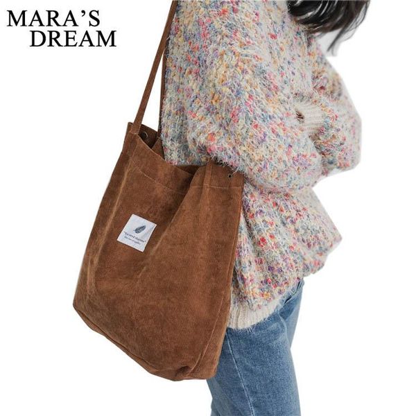

100% new brand women handbags student corduroy tote casual solid color shoulder bag reusable women bag shopping beach bag