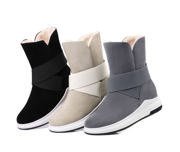 

doratasia big size 33-43 new snow boots round toe slip on shoes woman casual comfortable winter warm fur mid calf boots black