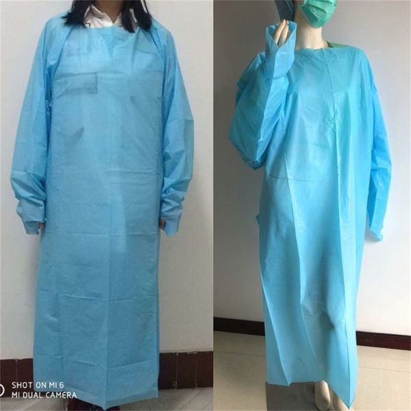 

surgical gown isolation gowns disposable cpe protective coveralls clothing suits elastic cuffs anti dust in stock 3yf uu