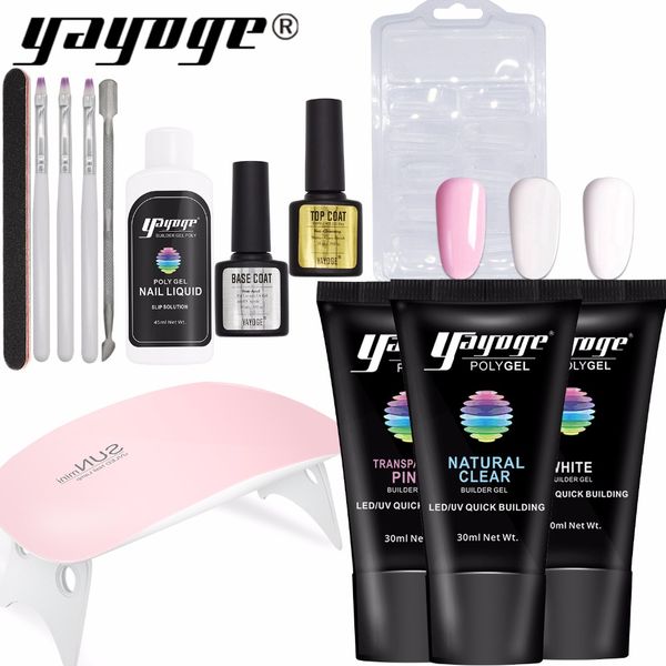 

yayoge poly gel from us gel polish nail art french for nail extension uv varnish poly clear pink polish art, Red;pink