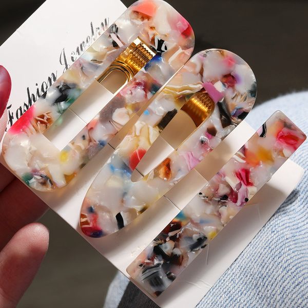 

hair accessories zwc 3pcs/set fashion acetate geometric clips for women girls sweet hairpins barrettes set