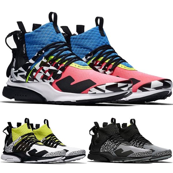 

hotsale сокращение х presto mid mens женщин кроссовки prestos zapatillas hot lava dynamic yellow racer pink cool серый мужской спорт sneaker