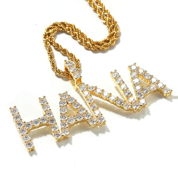 

cuban link chains hip-hop zircon stitching small letters 3.5 mm26letters fashion rap street dance personalized pendant, Silver