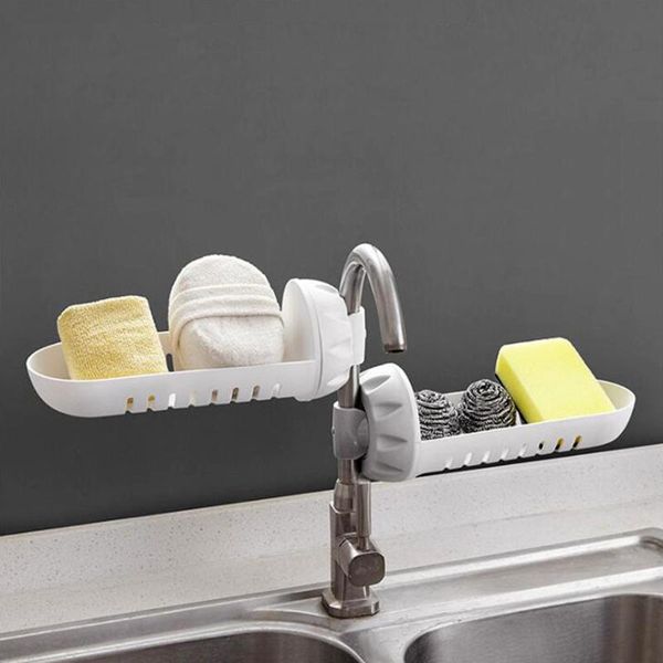 

kitchen sink faucet sponge soap cloth rack storage organizer holder bathroom shelf home accessories#1227