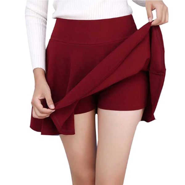 

new women a-line elastic waist pleated shorts skirts for summer beach